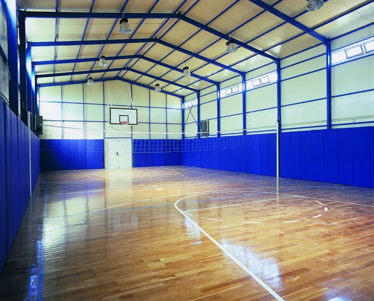 Ankara Üniversitesi Spor Salonu, çelik taşıyıcı sistemli kapalı spor salonu içi