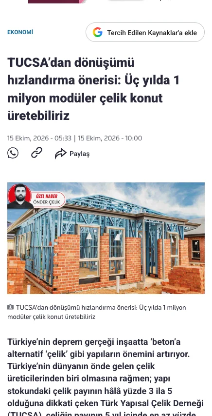 Türkiye Gazetesi sitesindeki haberin ekran görüntüsü